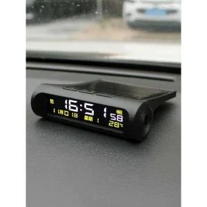태양열 차랑용시계 전자 디지털 날짜 온도계 자동차