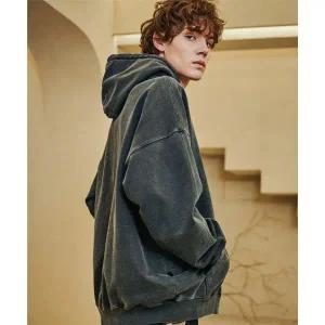 CPGN STUDIO [950g] 피그먼트 가먼츠 절개 후드 스모크블랙