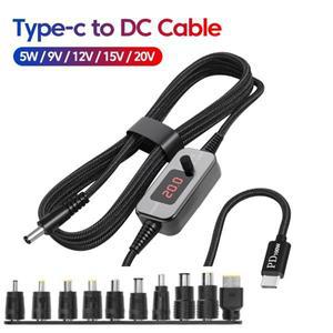 100W USB C-DC 전원 부스트 케이블 조절 가능 5V-20V 승압 모듈 고속 충전 컨버터 어댑터