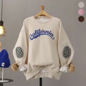 [모노시크] 제라블 기모 레터링 체크 빵떡 맨투맨_MNTG436