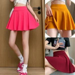 플레어 미니 스커트 속바지 하이웨스트 A라인 골프용 빅사이즈 체형커버