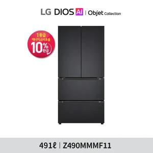 [1등급][491L]LG 오브제 김치냉장고 스탠드형 4룸 메탈 맨해튼미드나잇(Z490MMMF1