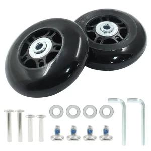 Zorveiio 2팩 78mm x 24mm 슈트케이스 교체 휠 Lnline 스케이트 여행 가방 캐스터 고무 바퀴 수하물 액세서
