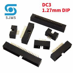 DC3 헤더 1.27mm 피치 IDC 박스 핀 커넥터 직선 1.27 이중 열 수 소켓 6 핀 10 20 26 40개