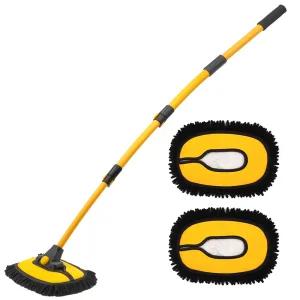 세차밀대 브러쉬 용품 휘어진 디자인 HL타입+걸레2개마포 자동차 극세사 용극 도구 워시미트 밀대봉 밀대