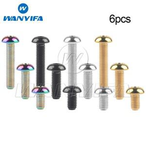 Wanyifa 6pcs 티타늄 볼트 M3M4M5x6 8 10 12 15 18 20 25 30mm 버튼 육각 머리 나사 자전거 모델 항공기 Ti