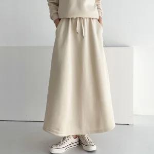 (기모)도S K47주머니 겨울빅사이즈 여성 미디롱스커트 여자 미시 (새로본)