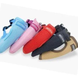 산책용품 강아지 메쉬 하네스 블랙 S 안전고리 길이조절 피부보 피부보호