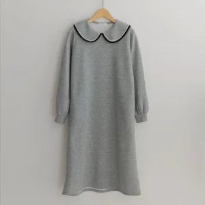 [66-110] 에커 기모 레이스 카라 원피스