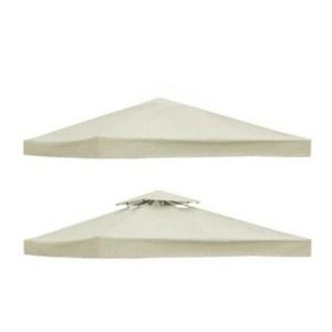 베란다화단덮개 야외 교체 캐노피 상단 폴리에스터 천 더블 티어 가제보 지붕 커버 정원 바베큐 3x3m 300D