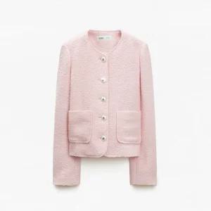 미쏘 [블루/블랙소량입고] 라운드넥 트위드 자켓_MIWJKF31PG