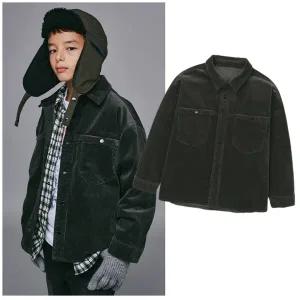 블루테일2 AZH3BL01CG 주니어 남아 여아 코듀로이 차콜그레이 셔츠 초등