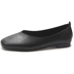 사무실 면접 가죽단화 베이직 플랫슈즈 여성로퍼