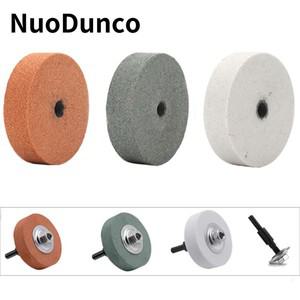 NuoDun 75mm 그라인딩 휠 3 인치 폴리싱 전기 드릴 스핀 패드 1피스 커넥터로 금속 합금 연마 용