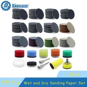 습식 및 건식 샌딩 페이퍼 세트  191 조각 그릿 모듬  60-10000 연마 패드 백킹 플레이트  드릴 에어 그라