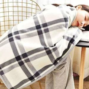 망토담요 80x130cm 무릎 차량용 휴대용 그레이 기내 사무실 귀여운 미니 학생 모자 단추uvw247