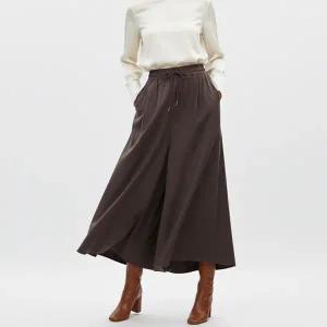 [샵앤] 여성 허리밴딩 코코핀턱 와이드 통 치마 바지 PIC-WPT-20881