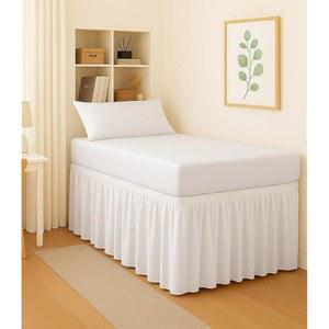 매트리스-홈즈 기숙사 침대 스커트 트윈 XL 사이즈 32인치 대학 방 스커트, 맞춤 핏 엑스트라 롱 마이크로파이버 언더베드 수납, 화이트