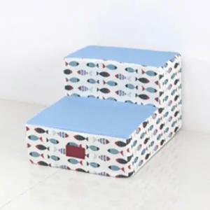 [콩심팥심]강아지 피쉬 펫스텝 2단 피쉬블루 관절 논슬립 계단 강아지발판