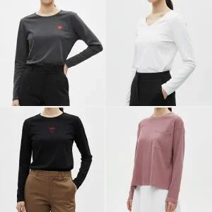 [샵앤] [무료배송] 국산 여성 편한 데일리 긴팔 티셔츠 5종 균일가
