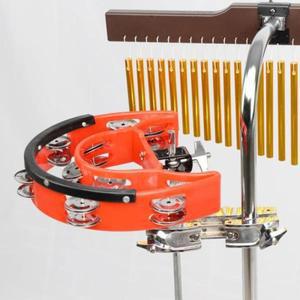 하프 문 하이햇 탬버린 장착 가능 플라스틱베이스 더블 행 스틸 징글 핸드 헬드 타악기 Dropship