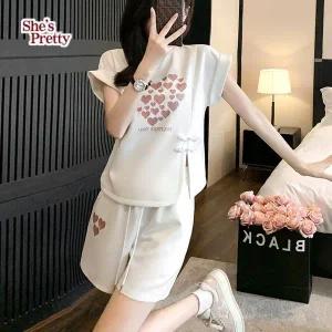 [쉬즈프리티]하트러브반팔트레이닝세트_P366694034