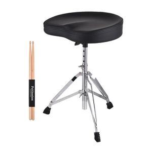 드럼 왕좌 시트 유니버셜 패딩 회전식 조절 식 의자 타악기 드러머 용 스틱이포함 논슬립 피트