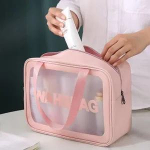 중형 핑크 멀티 비치백 방수 비치가방 손목 백 목욕가