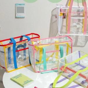 투명 비치백 여름 숄더백 해변 물놀이 가방 PVC 쇼핑백 큐트