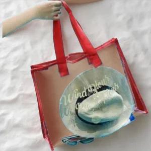 [하프클럽/]여성용 방수 비치 수영 가방 투명 사각형 물놀이용