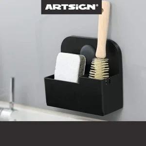 [골드스마일]포인트 욕실용품 주방용품 2칸 수납함 검정