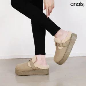 [아나이스] 스웨이드 통굽 털슬리퍼 5cm_25F184 [무료배송]