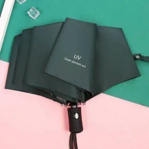 자외선차단 접이식 3단 암막 자동우산 그린 삼단우산