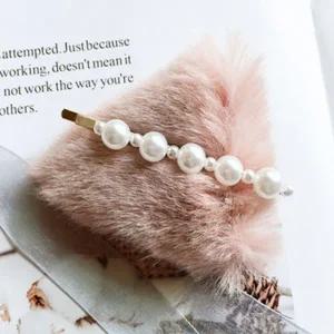 러블리 클래식 진주헤어핀 큐빅 단발 반묶음 스타일 앞머리 자동핀 얇은삔 헤어 액세서리