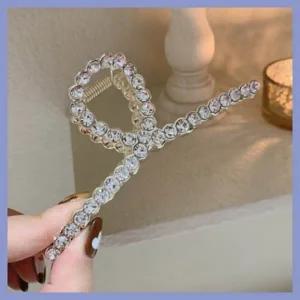 큐빅 진주 보석 헤어 집게핀 올림머리 장식 대형 반묶음 삔 포인트 코디 여성스러운