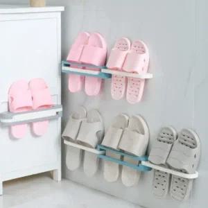 무타공 3단 접이식 실내화 욕실화 걸이 꽂이 거치대