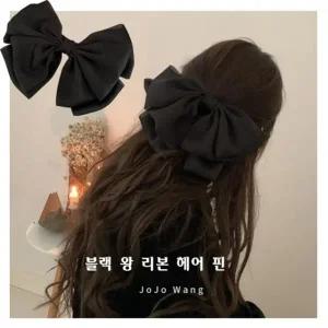 블랙 빅 리본 헤어핀 no.51133