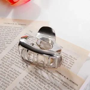 미니 작은 원형 메탈 반묶음 헤어핀 집게핀 실버