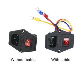 IEC320 C14 전기 AC 소켓 레드 LED 220V 로커 스위치 퓨즈 암 수 인렛 플러그 커넥터 2핀 마운트 15A 3