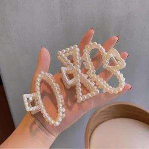 머리핀 진주 집게핀 5종 헤어핀 중단발 반묶음 올림