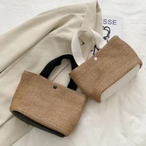 데일리 스몰 라탄 토트백 심플 미니 가방 바캉스 (4931C)