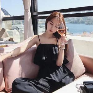 끈나시원피스 바캉스 여름쉬폰 어깨끈원피스 (49P8g)