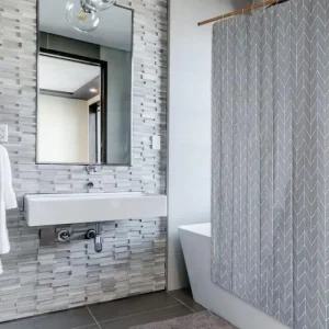 커튼 소 체크 샤워 헤링본