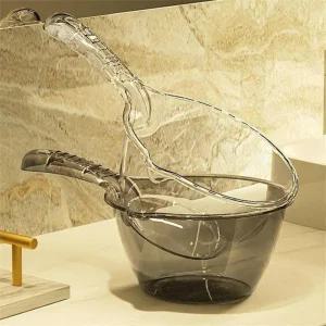 바케스 투명 다용도 물 세숫대야 손잡이 바가지 욕실