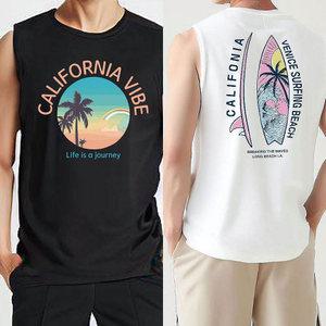 더재클린 빅사이즈 민소매 남성의류 나시티셔츠 큰옷 라운드 비치웨어 이너 커플룩