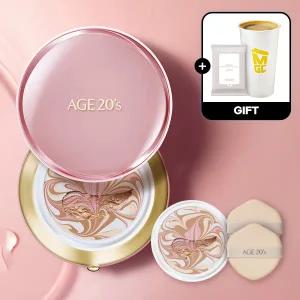 (40%+7%묶음할인/커피쿠폰+클렌징티슈)에이지투웨니스 시그니처 에센스 커버 팩트마스터 모이스처 본품+리필