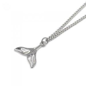 [셀러허브][벨가] 써지컬스틸 고래 꼬리 목걸이 [유광 실버] (S8385752)