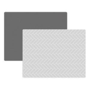 딩동펫 강아지 논슬립 양면매트 중형, 그레이헤링본 뒷면 차콜, 1개