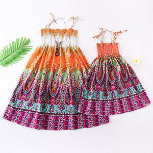 모녀 원피스 시밀러 엄마딸 맘 커플 룩 여름 소녀 비치 스커트 공주 부모자식 보헤미안 드레스 해변 휴가