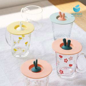 실리콘 머그컵 컵뚜껑 컵덮개 컵커버 토끼 모양 뚜껑